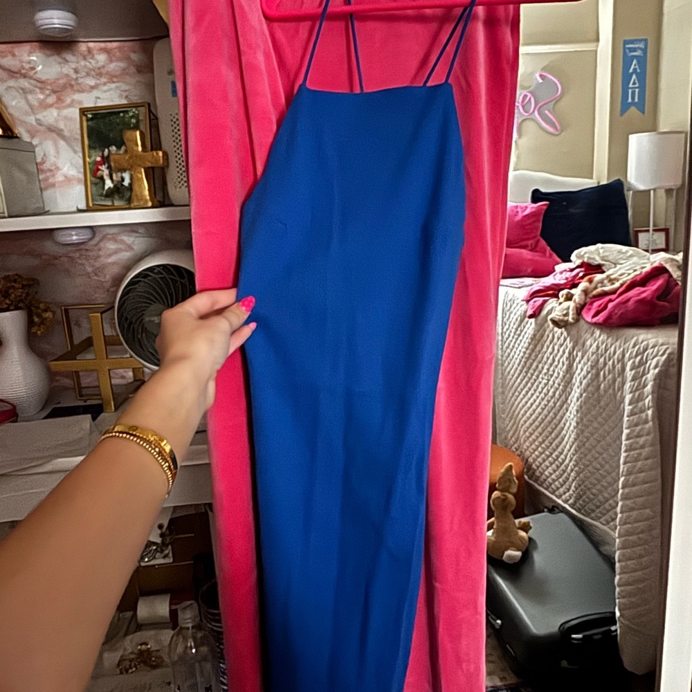 Blue Spaghetti Strap Dress